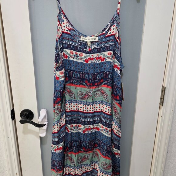 Paisley Raye Boho Midi Dress – Colorful Patchwork Print – Size 1X – NWT - Picture 1 of 8